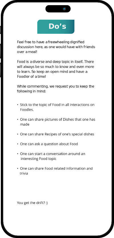 Community Guidelines FOODLES do's