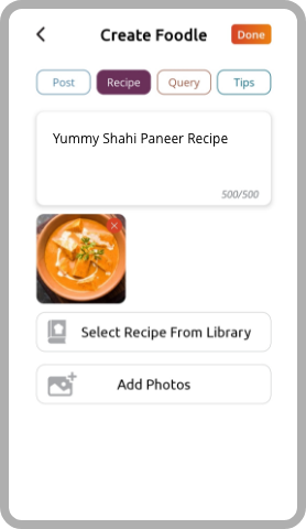 Post Recipe on Foodles, Share Dish Recipes, Social, Recipes Shared, share with everyone