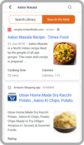 Review the search recipes on web, Dishes, Recipes, How it works, Library web recipes
