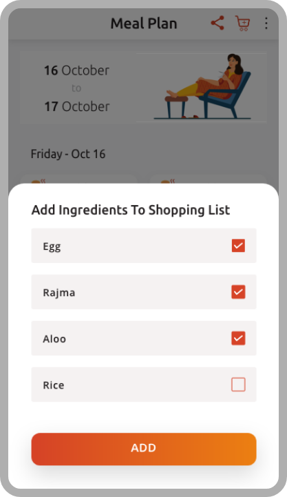 Adding ingredients to shopping list, Shopping, Grocery Shopping