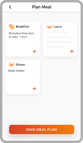 Meal plan for Breakfast, Lunch and Dinner, Prepare meal, prepare recipes