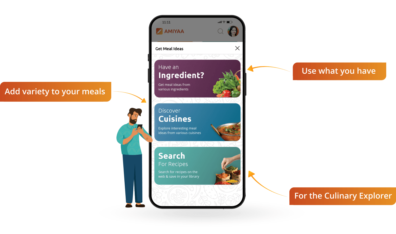 Get Meal Ideas From Ingredients & Cuisines